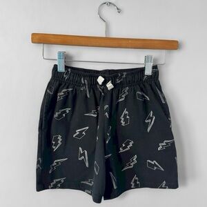 Cat & Jack Black Shorts with White Bolt Patterns Kids Size M (8)